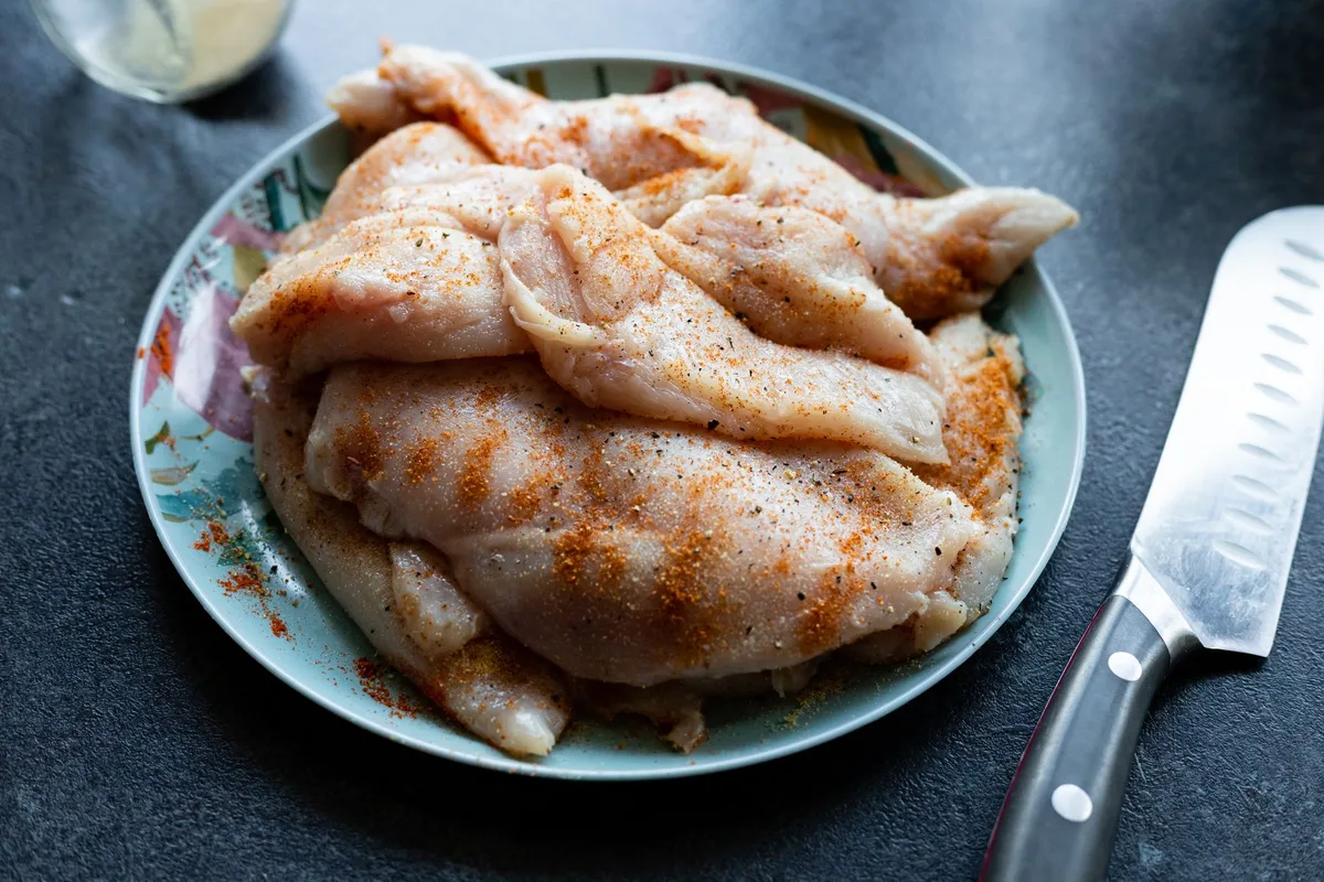 raw chicken tenderloins compared to thick cut